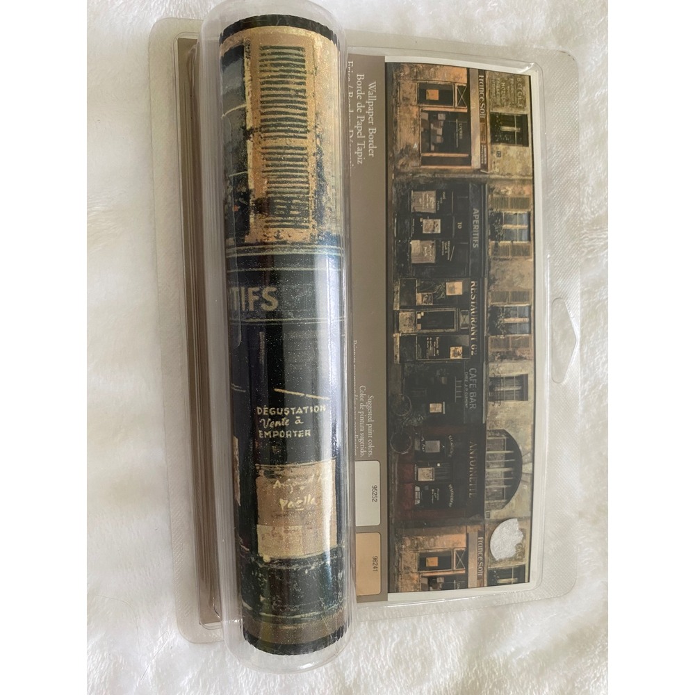 York Wallpaper Border 5 Yards Brown French Street Scene Vintage Cafe Shop